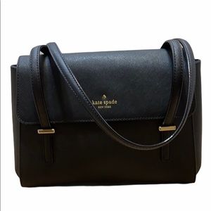 Kate Spade Large Flap Black Leather Bag